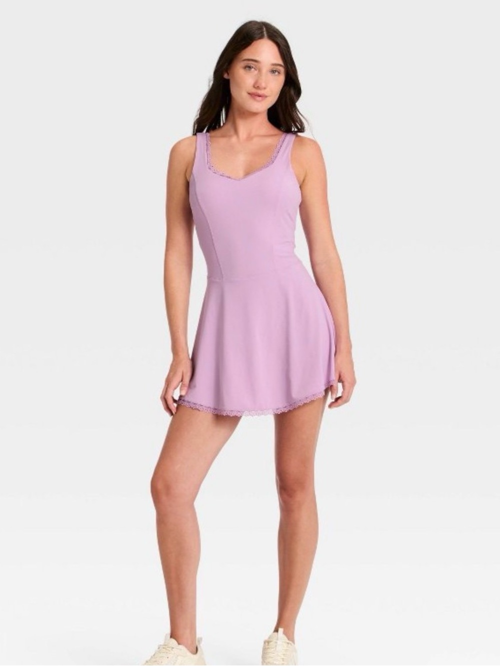 Target Active Lavender Lace-Trim Mini Dress